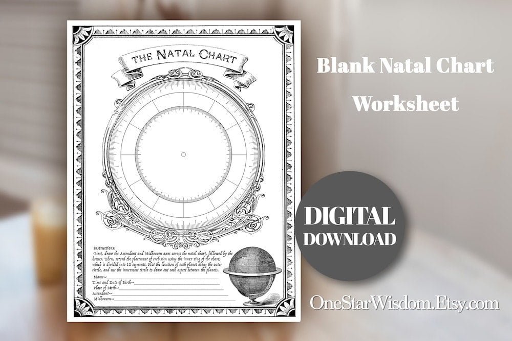 Vintage Blank Natal Chart